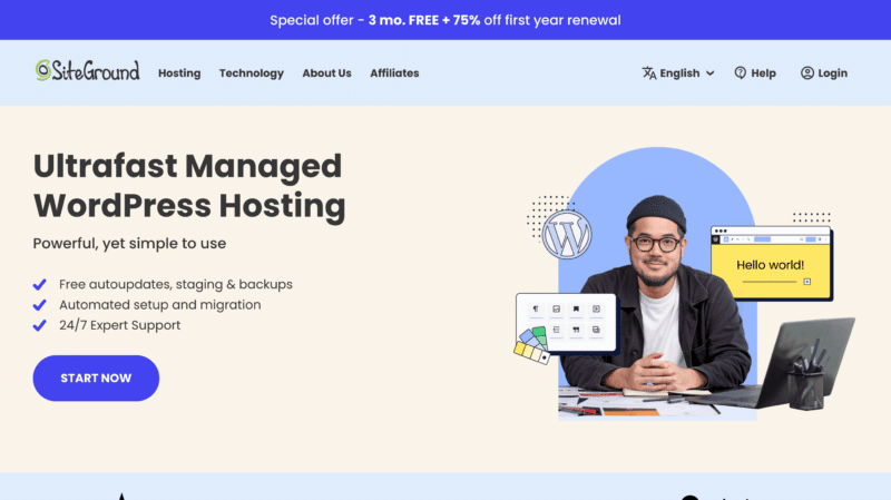 screenshot of the SiteGround WordCamp offer page
