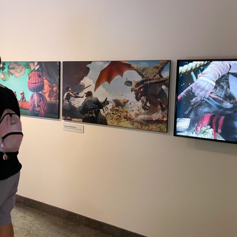 Prints of the video games Dragon Age Inquisition and Little Big Planet