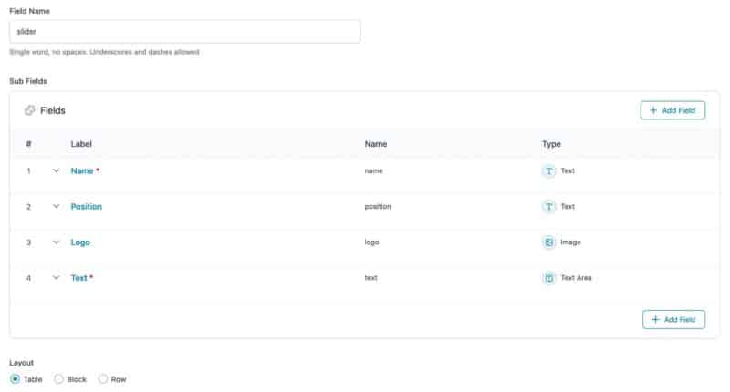 Advanced Custom Fields editor on an individual post